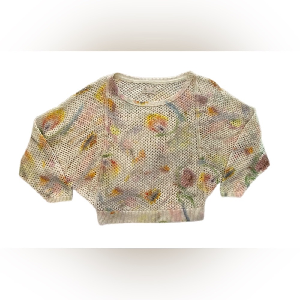 Anthropologie Klaas Jonkman Multicolor Mesh stitch crew neck sweater Medium - Picture 6 of 15